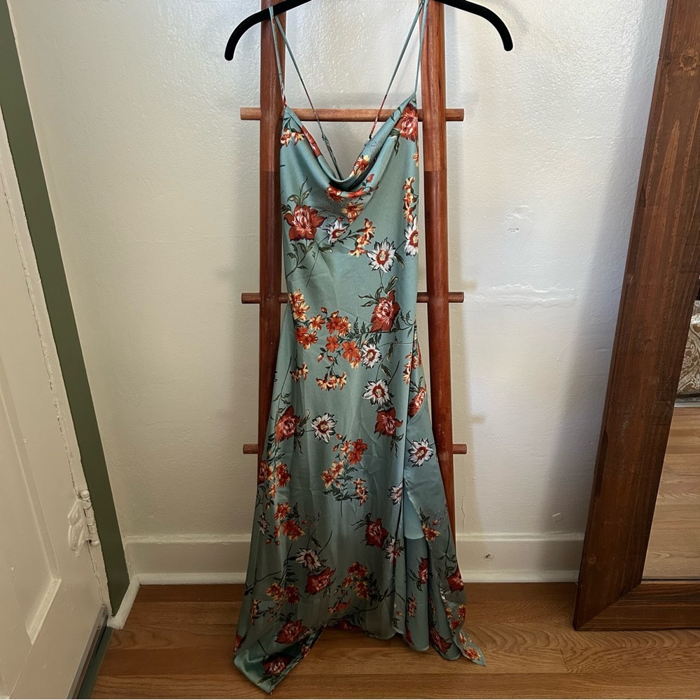 Astr Green Maxi Sundress with Spaghetti Straps